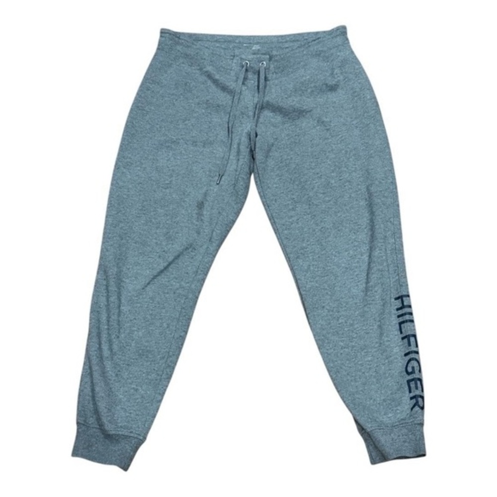 Tommy Hilfiger Sport Jogger Pants Mens Large Gray Sweatpants Athletic Logo Cuff